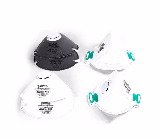 Atacado FDA Padrão Niosh N95 Confortável Descartável 4 Ply Particulate Respirador Protetor Contra Poeira N95 Máscaras
