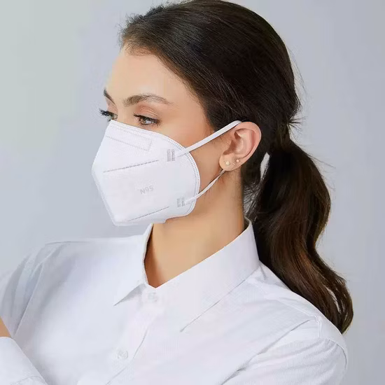 95%-99% alta filtração 5 camadas não tecidas descartáveis ​​FFP2 KN95 N95 máscara facial de dobra, formato de copo 3D, formato de peixe
